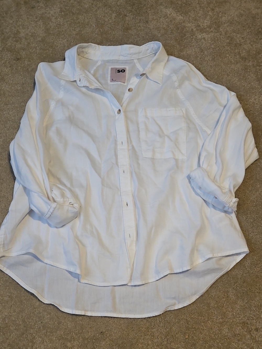 SO Oversized White Lightweight Shirt